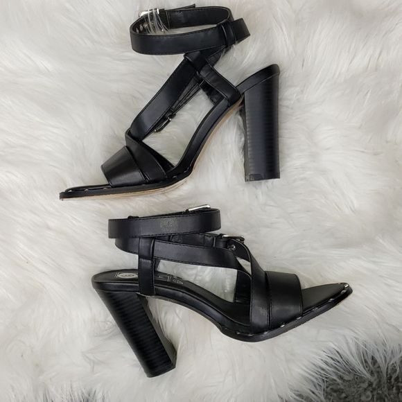 {Truffle Collection} EUC Black Silver Heels - Picture 2 of 8